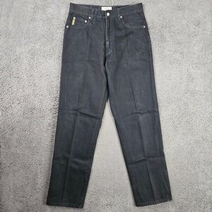 Vintage Armani Jeans Mens 32 Black Straight Leg Eco-Wash Denim Made in Italy